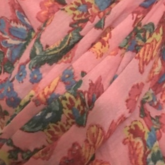 AERIE Pink Colorful Floral Scarf Sarong Wrap Flowers 77 x 26 inches - Picture 8 of 14